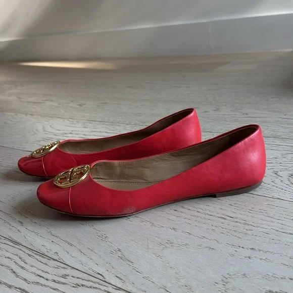 Tory Burch red leather flats - Picture 4 of 5